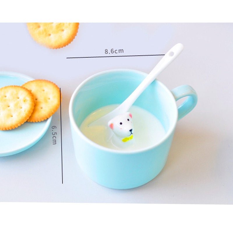 ZaH 3D Mug Animal Inside Cup Cartoon Ceramics Figurine Teacup Christmas Birthday Gift for Boys Girls Kids Women Men Coffee Mug (8 oz Rabbit) - Image 5
